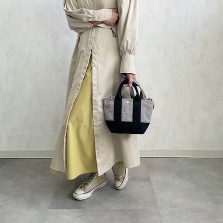 sasicco OBI Tote Nano 2-Way – Ice Gray , Mikawa Sashiko Cotton with Judo Fabric Handles