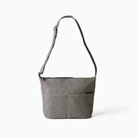 sasicco プレインショルダー 白と黒の市松 | 三河木綿 刺子織 | タネイ | 柔道着のカバン | plane shoulder bag | white & black
