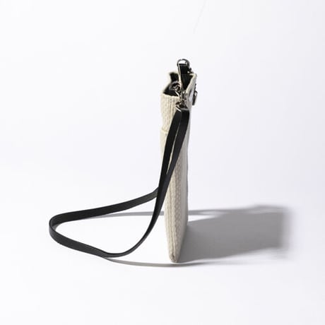sasicco スマホショルダー アイスグレー | 三河木綿 刺子織 | タネイ | 柔道着のカバン | smart phone shoulder bag | ice gray