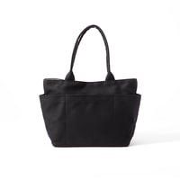 sasicco Posh Tote L – Black, Mikawa Sashiko Cotton with Judo Fabric Handles