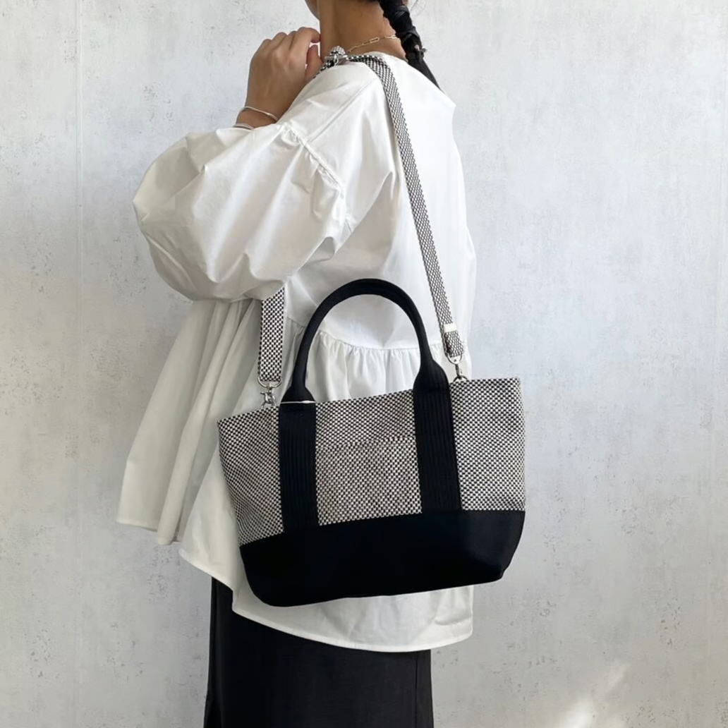 sasicco OBIトートミニ2way白と黒の市松 fit=scale-down,w=1200