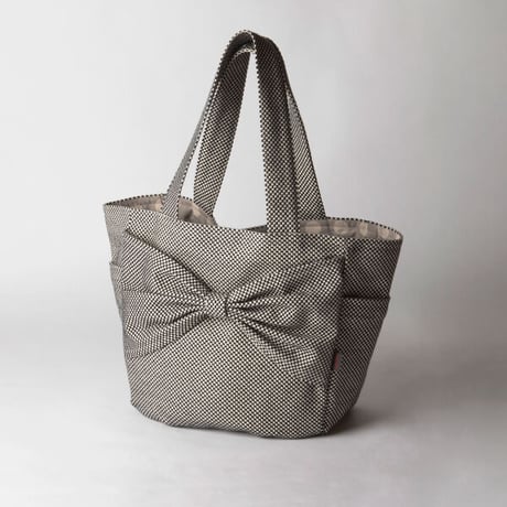 sasicco Kind Bag – Black, Mikawa Sashiko Cotton with Judo Fabric Handles