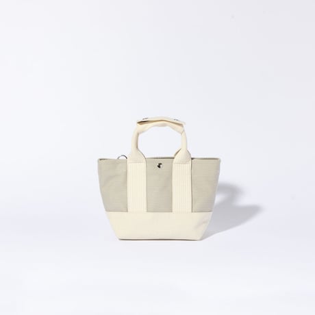 sasicco OBI Tote Nano 2-Way – Ice Gray , Mikawa Sashiko Cotton with Judo Fabric Handles