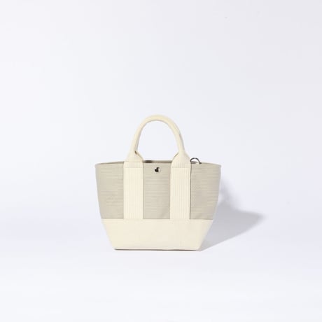 sasicco OBI Tote Nano 2-Way – Ice Gray , Mikawa Sashiko Cotton with Judo Fabric Handles