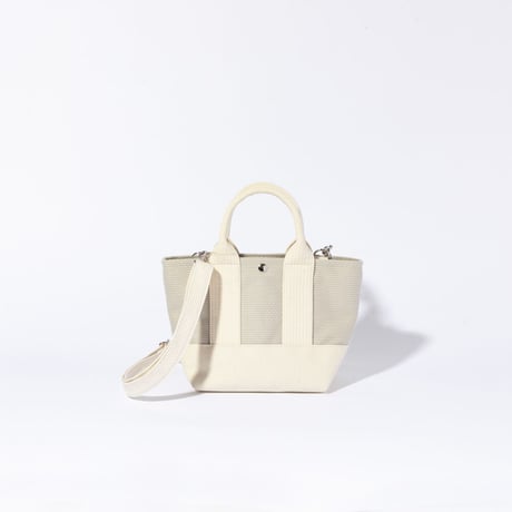 sasicco OBI Tote Nano 2-Way – Ice Gray , Mikawa Sashiko Cotton with Judo Fabric Handles