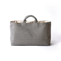 sasicco Funagata Tote – White & Black Checkered, Mikawa Sashiko Cotton with Judo Fabric Handles