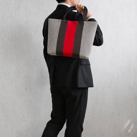 sasicco レイトート 白と黒の市松 | 三河木綿 刺子織 | タネイ | 柔道着のカバン | ray tote | white & black