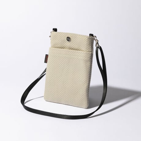 sasicco スマホショルダー アイスグレー | 三河木綿 刺子織 | タネイ | 柔道着のカバン | smart phone shoulder bag | ice gray