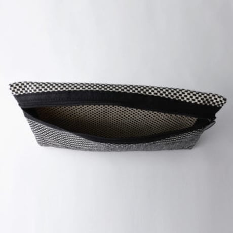 sasicco Monochrome Pouch – White, Mikawa Sashiko Cotton with Judo Fabric Trim