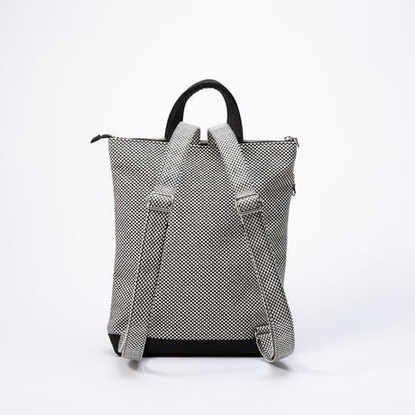 sasicco ポートサイドリュック 白と黒の市松 | 三河木綿 刺子織 | タネイ | 柔道着のカバン | port side ruck sack | white & black