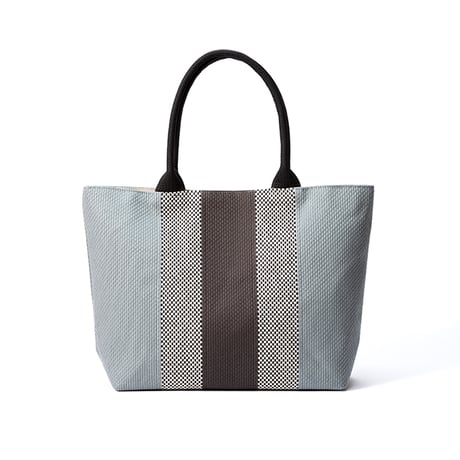 sasicco Ray Tote – Blue-Gray  , Mikawa Sashiko Cotton with Judo Fabric Handles