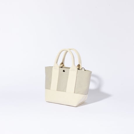 sasicco OBI Tote Nano 2-Way – Ice Gray , Mikawa Sashiko Cotton with Judo Fabric Handles