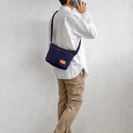 sasicco タイニーショルダー 紺 | 三河木綿 刺子織 | タネイ | 柔道着のカバン | tiny shoulder bag | navy blue