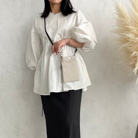 sasicco スマホショルダー アイスグレー | 三河木綿 刺子織 | タネイ | 柔道着のカバン | smart phone shoulder bag | ice gray