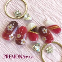 【5枚セット】和フラワー(レッド&ブラックグラデーション)/SET840-844