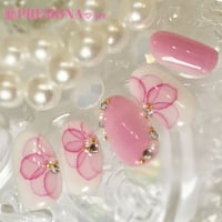 【5枚セット】たらしこみフラワー（ホットピンク）/SET910-914