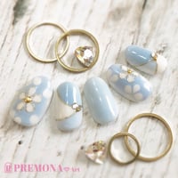【5枚セット】フラワーパターン（ペールブルー）/SET1020-1024