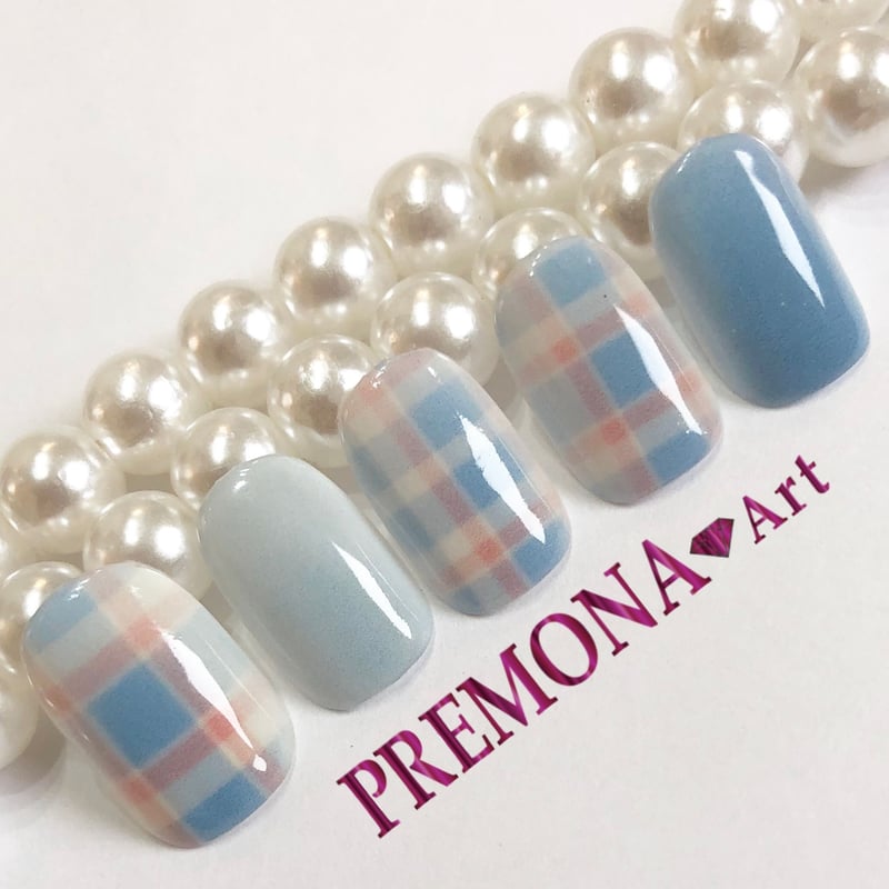5枚セット】チェック（ブルー） /SET220-224 | PREMONA💎Art-デジタル