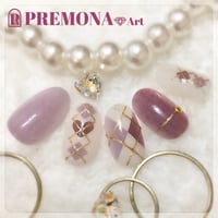 【5枚セット】アーガイルネイル(くすみパープル）/SET2010-2014