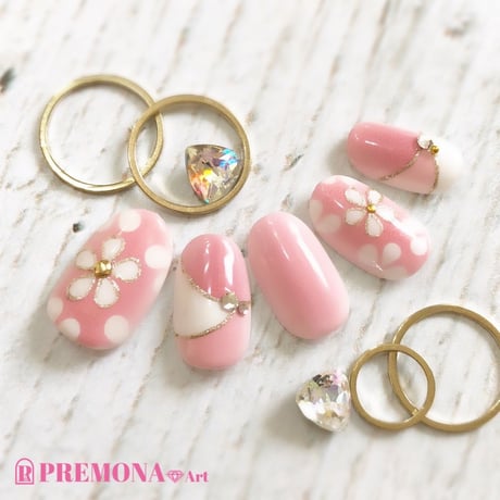 【5枚セット】フラワーパターン（リビングコーラル）/SET1050-1054