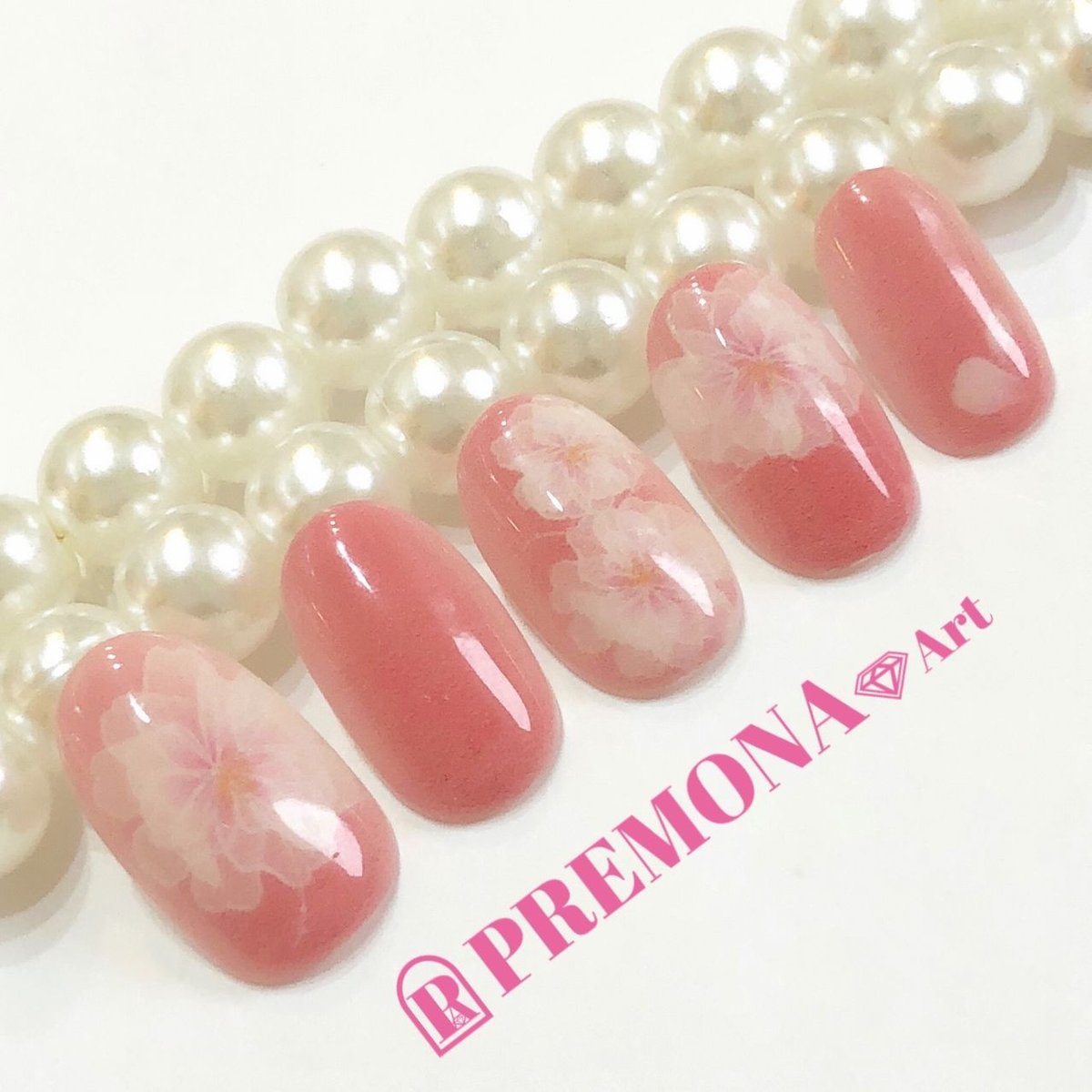 5枚セット】桜ネイル(リビングコーラル)/SET970-974 | PREMONA 5枚セット】桜ネイル(リビングコーラル)/SET970-974 | PREMONA