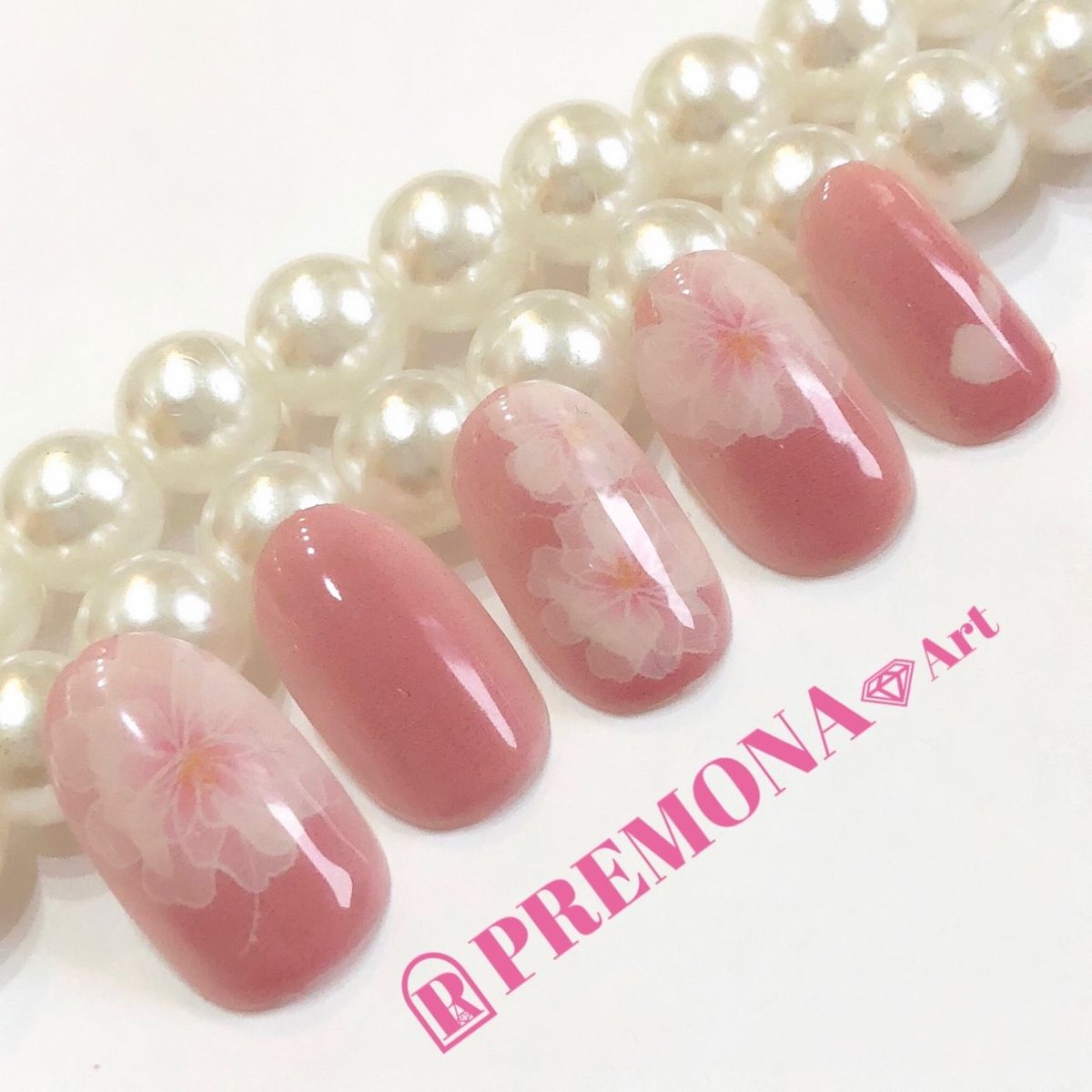 ふんわり**さくらネイル**ミラーアート*ピンク*和装＊和柄＊和服 ふんわり**さくらネイル**ミラーアート*ピンク*和装＊和柄＊和服