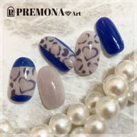 【5枚セット】ハートレオパード（ネイビー）/SET1790-1794