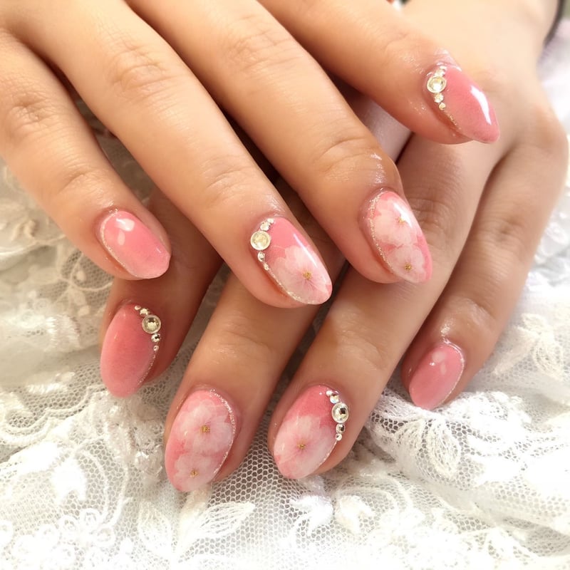 小指用】桜ネイル（リビングコーラル）/974 | PREMONA💎Art