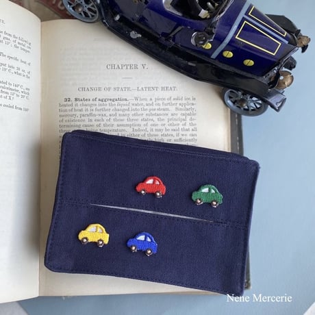 ミニカー/イエロー/2枚セット/刺繍アイロンワッペン