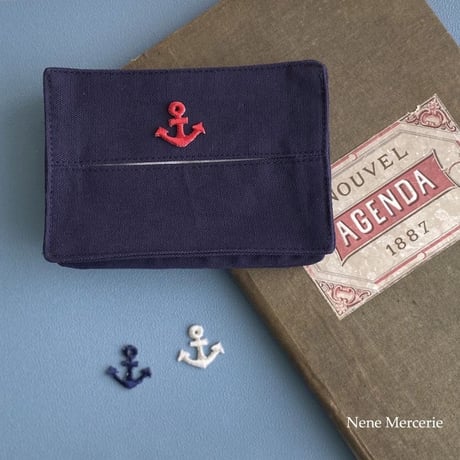 イカリ/レッド/ 2枚セット/刺繍アイロンワッペン