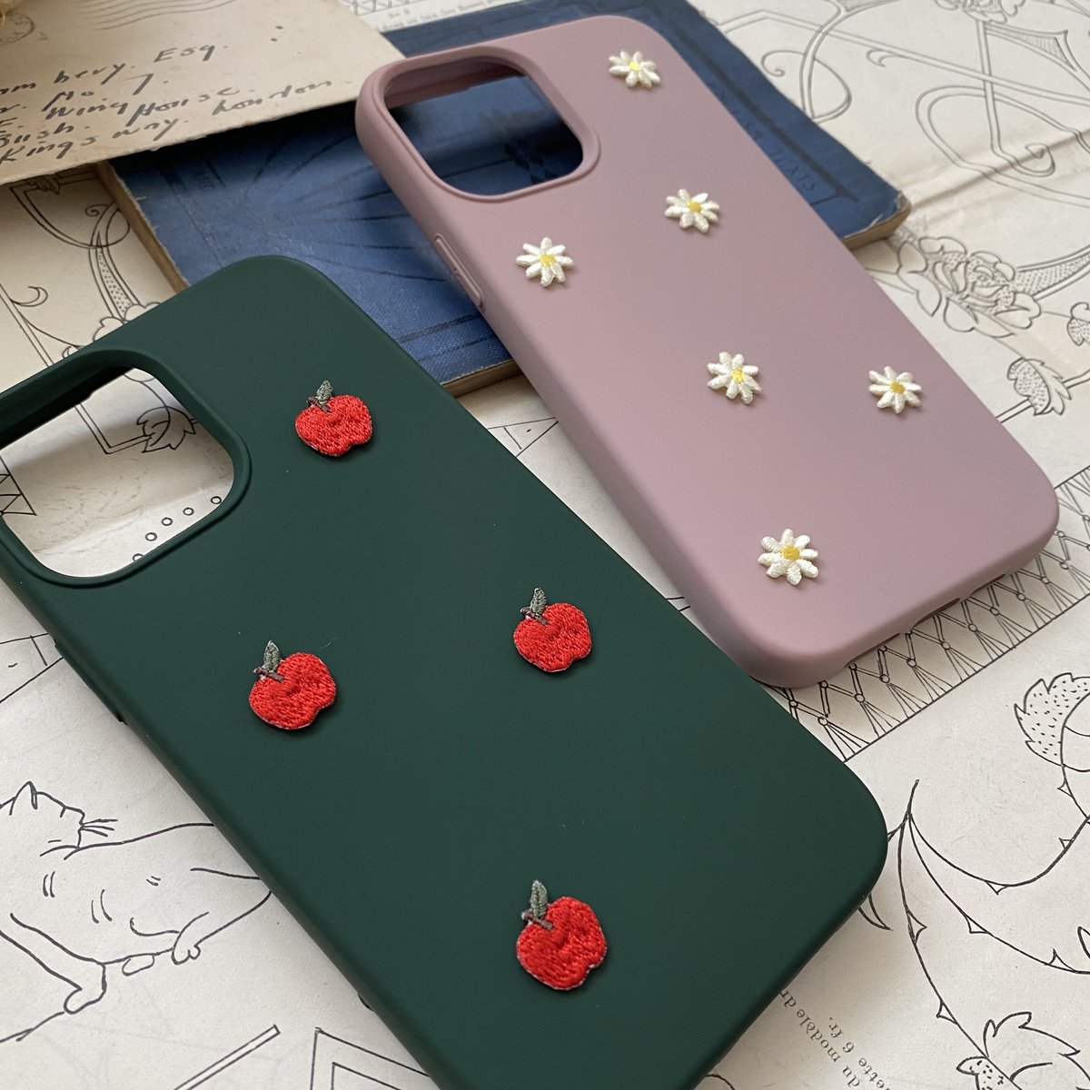 りんご/2枚セット/刺繍アイロンワッペン | ネネメルスリー