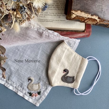 ホワイトスワン/刺繍アイロンワッペン