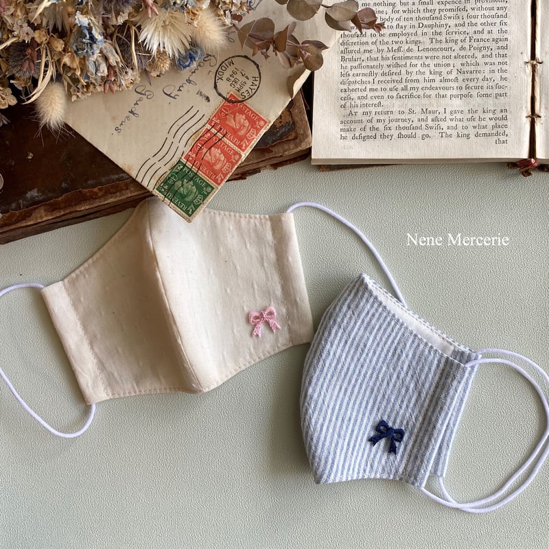 リボン/5色/刺繍アイロンワッペン 5枚セット | ネネメルスリー