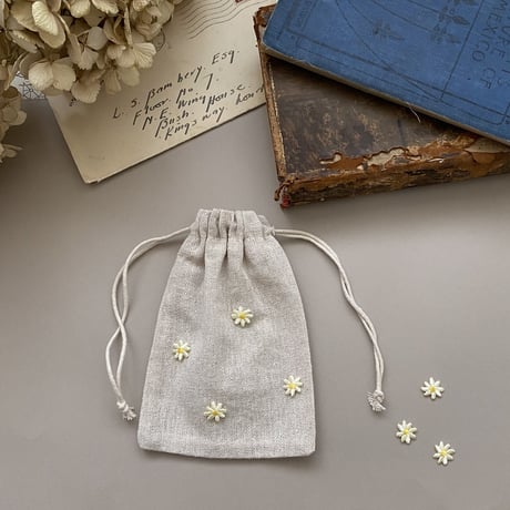 マーガレットのお花/3枚セット/刺繍アイロンワッペン