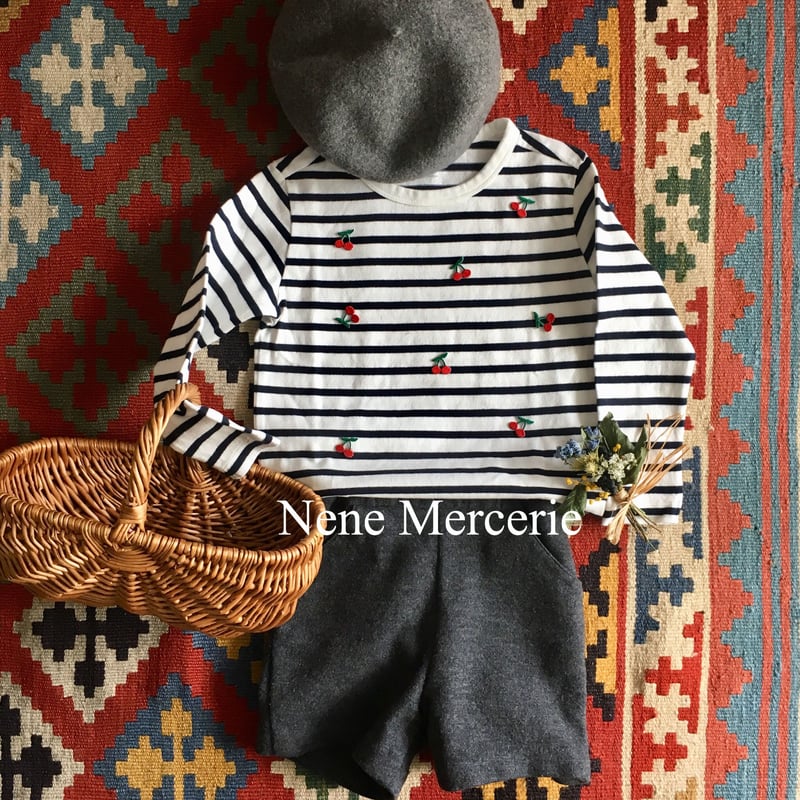 さくらんぼ/レッド/3枚セット/刺繍アイロンワッペン | ネネメルスリー