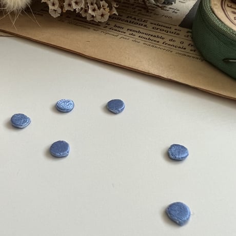 ドット[ブルー] / 6枚セット/刺繍アイロンワッペン