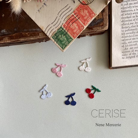 さくらんぼ/5色/5枚セット/刺繍アイロンワッペン
