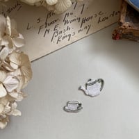 Tea  Set/カップ&ポットの2枚セット/刺繍アイロンワッペン