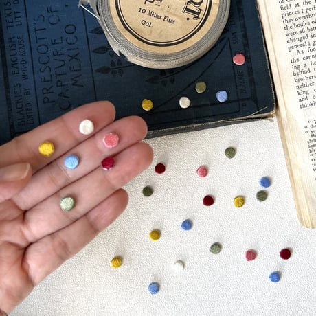 ドット[ピンク] / 6枚セット/刺繍アイロンワッペン