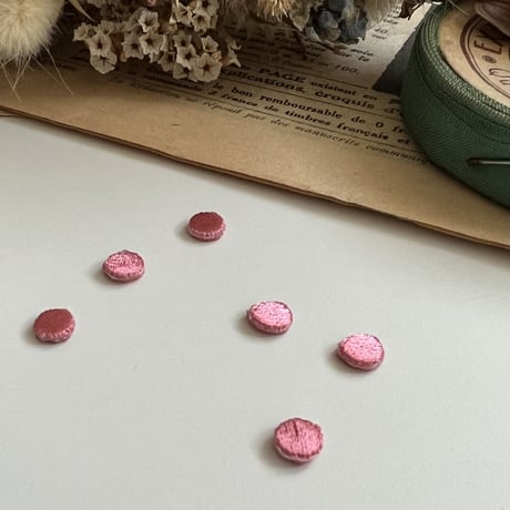 ドット[ピンク] / 6枚セット/刺繍アイロンワッペン
