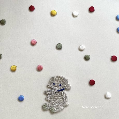ドット[イエロー] / 6枚セット/刺繍アイロンワッペン