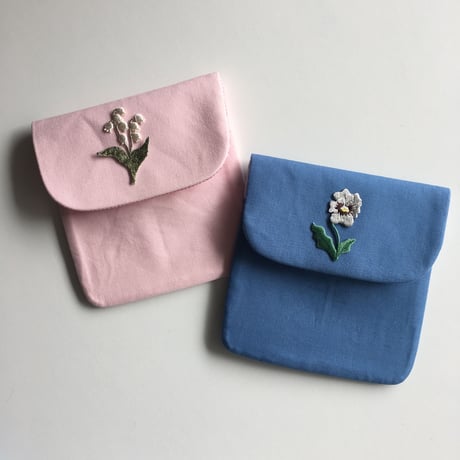 パンジー/刺繍アイロンワッペン