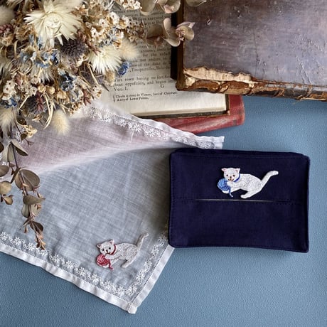 子猫のNoah（ノア）くん/ブルー/刺繍アイロンワッペン