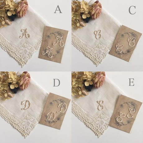 イニシャル 刺繍アイロンワッペン