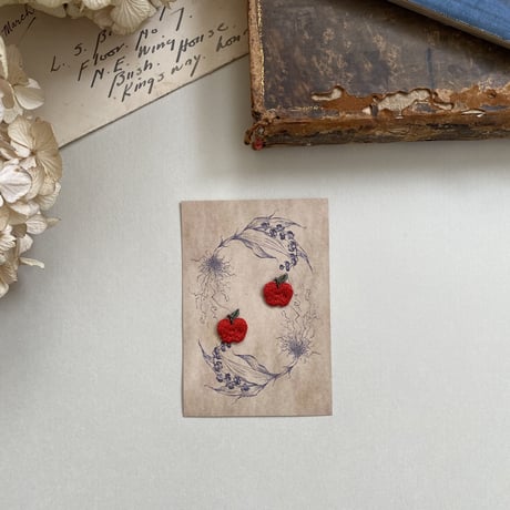 りんご/２枚セット/刺繍アイロンワッペン