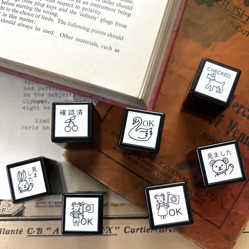 さくらんぼ「確認済」スタンプ《チェリーのスタンプ》浸透印 | ネネ