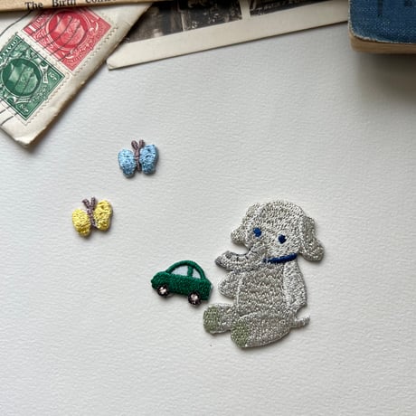 ちょうちょ【イエロー】2個セット /アイロンワッペン/刺繍