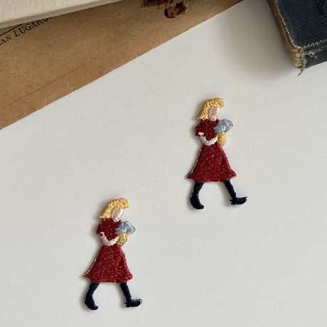 〈暮らしシリーズ〉花束/2枚セット/刺繍アイロンワッペ ン