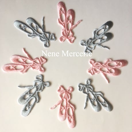 バレエシューズ/ピンク/刺繍アイロンワッペン