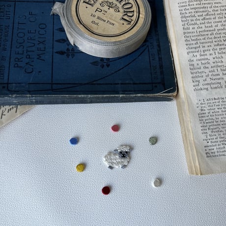 ドット[6色] / 6枚セット/刺繍アイロンワッペン